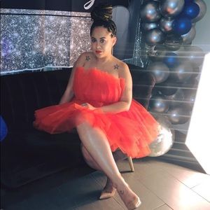Fashion Nova Red mini tulle dress